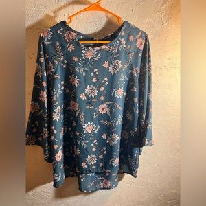 Papermoon Floral Teal and Pink Blouse